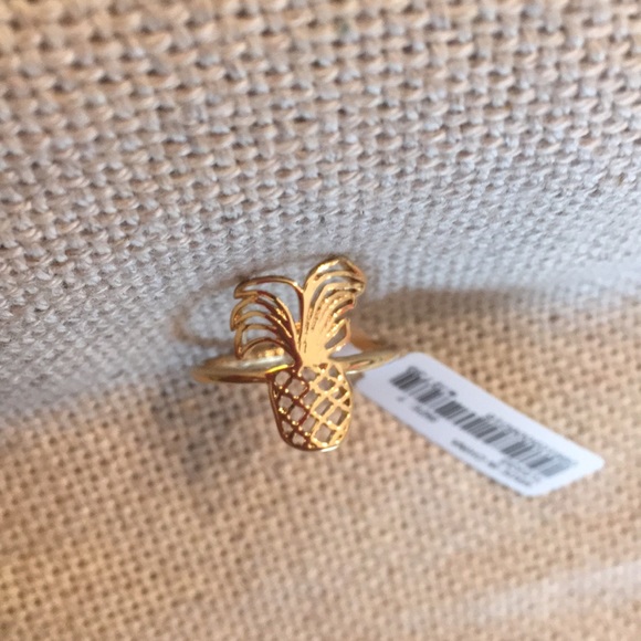 J. Crew Wire Pineapple Ring Burnished Gold NWT - Picture 6 of 8
